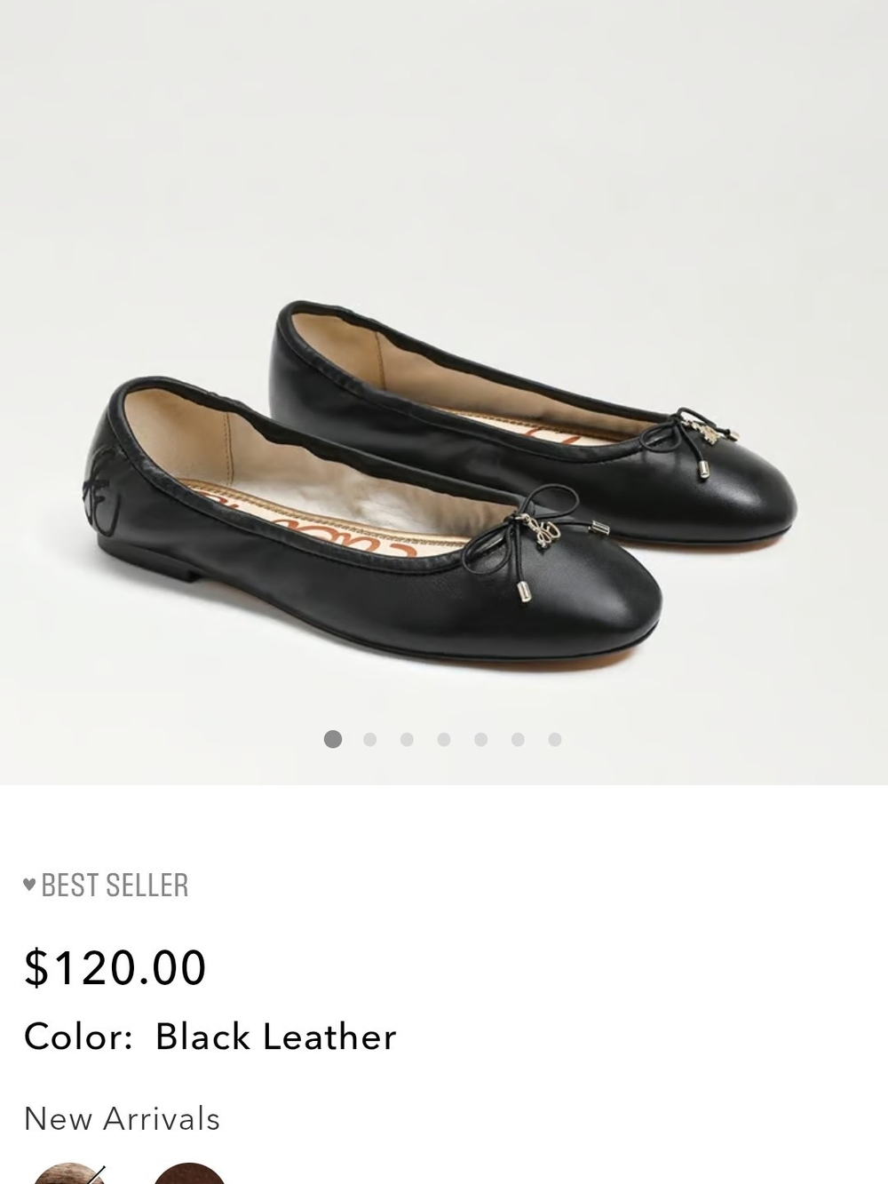 Sam Edelman Black Leather Felicia Ballet Flat Size 3 Like New